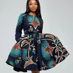 Ray Darten - Awolowo Women's African Print Jacket Dress - XL